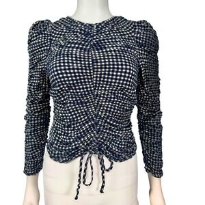 Zara Gingham Ruched Top Open Back Whimsigoth Coquette Soft Girl Y2K Statement M